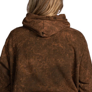 Sudadera con Capucha Extra Grande Estilo Hip Hop para Mujer, Lavado Ácido, Color Sólido, Invierno, Manga Larga, Sudadera con Capucha Lavada al Ácido para Damas, OEM - Product Image 4