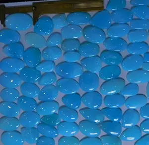 高品质混合形状天然光滑秘鲁蓝蛋白石宝石首饰制作校准尺寸布里莱特石蓝蛋白石