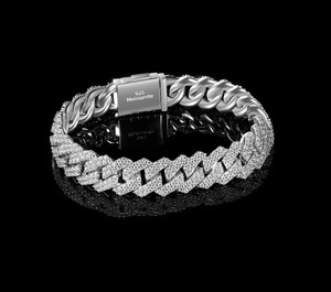 925 <b>Sterling</b> <b>Silver</b> Moissanite Prong Cuban Link <b>Bracelet</b> Iced Out Miami Cuban Link Chain Hip Hop Rapper Jewelry - Product Image 3