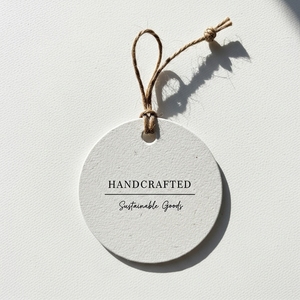 Étiquette volante en papier ronde étanche avec ficelle pour la décoration artisanale d'emballage cadeau (logo personnalisé respectueux de l'environnement accepté) - Product Image 2