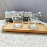 Gobelet à café en verre durable avec logo personnalisé, design floral, 350 ml, pour le bureau et la maison