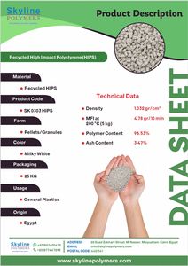 Gránulos de Poliestireno de Alto Impacto (R-HIPS) Blancos Reciclados de Grado de Moldeo, Resistentes a Impactos, Gránulos de HIPS con Patrón - Product Image 2