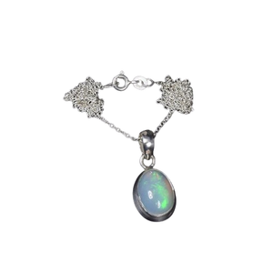 Opale de feu pierre précieuse pendentif fait main en argent Sterling 925 cadeau de mariage parfait pour l'amour avec 925 timbre pendentif bijoux - Product Image 1