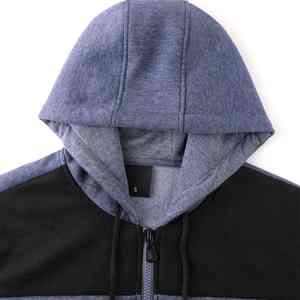 Sweat à capuche noir personnalisé avec fermeture éclair, uni, teinture unie, double fermeture éclair, surdimensionné, lourd, à fermeture éclair - Product Image 5