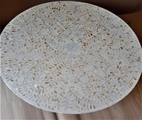 Console en incrustation d'os, table basse en incrustation d'os, design d'inspiration bohème par f s international
