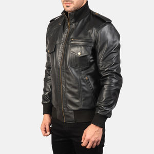 2023 dernière conception vente chaude classique hiver arrivée meilleur prix qualité supérieure personnalisé Streetwear tissu fermeture éclair veste en cuir - Product Image 3