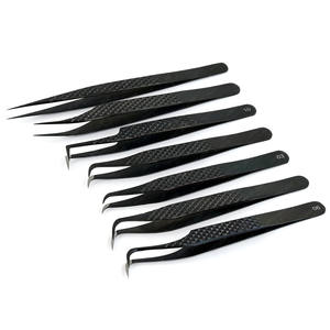 แหนบแยกขนตามืออาชีพสำหรับแฟนตะขอจำนวนมากแหนบปลายแหลมที่จับเพชรแบบละเอียด - Product Image 5