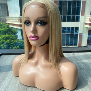 LINU Cabello Humano Virgen Rubio Vietnamita Doble Trama para Extensiones de Encaje Frontal y Parte en U, 250% de Densidad, HD Transparente, Base de Encaje de 300gr - Product Image 3