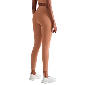 Leggings de gymnastique respirants en Spandex/Nylon taille haute pour femmes pantalons de Yoga sans couture Scrunch bout à bout extensible dans les quatre sens caractéristique sportive solide - Product Image 2