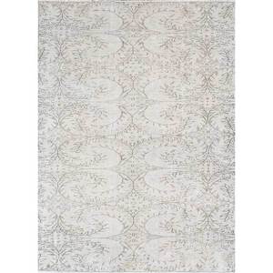 Tapis en laine vintage à motifs floraux beige et marron, noués à la main, pour la maison, salon, couloir, entrée, rectangulaire, puzzle abstrait Pae-494 - Product Image 1