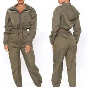 Conjuntos cortavientos de ropa deportiva para mujer de talla grande de alta calidad al por mayor, nuevo diseño, logotipo impreso, cortavientos con cremallera, a prueba de viento - Product Image 5