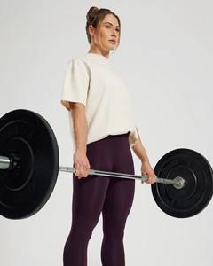 Respirant Usine En Gros Personnalisé À Manches Courtes Coton Solide Couleur Col Rond Femmes T-shirt Femmes Logo Personnalisé O-cou T-shirts - Product Image 6