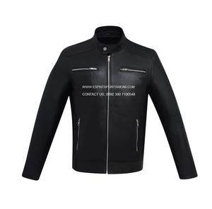 Chaqueta de invierno para hombre de calle alta de cuero genuino Slim Fit Stand forro de viscosa transpirable personalizable chaqueta de piel de Oveja Negra - Product Image 5