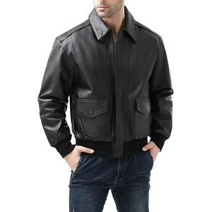 Blouson de moto en cuir d'agneau véritable pour homme, noir, décontracté, imperméable, respirant, écologique, fermeture éclair, service OEM - Product Image 3