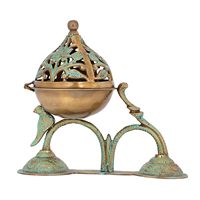 Fournisseur en vrac Brûleur d'encens en laiton Encensoir en laiton Christian Handmade prix personnalisé avec manche en bois