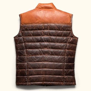 Gilet et gilet pour hommes High Street de haute qualité coupe-vent à bulles en cuir véritable vente en gros - Product Image 3