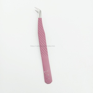 ที่ต่อขนตาแหนบสีปลายชมพูสีเงินแหนบปลายไฟเบอร์จับขนตาได้อย่างง่ายดาย - Product Image 1