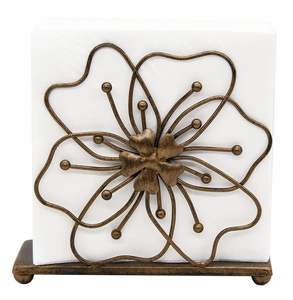 Porte-serviettes en métal noir élégant à découpes florales pour table à manger, cuisine, café, restaurants et usage quotidien en provenance d'Inde - Product Image 4