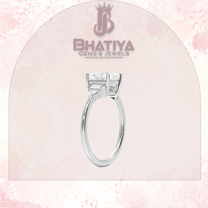 Princesse coupe 1-3 CT centre pierre laboratoire cultivé diamant et la bague de fiançailles Art déco cadeau en or massif pour unisexe - Product Image 6