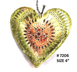 Adorno colgante en forma de corazón de Metal de color Malti de doble cara para árbol de Navidad decoración perfecta para el hogar; caja de regalo incluye en blanco - Product Image 2