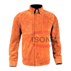 Camisa de Cuero Gamuza Color Bronceado Personalizada, Chaqueta de Cuero - Product Image 1