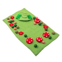 Meilleur tapis de jeu éducatif en feutre fait main Himalaya pour enfants, champignons, fleurs, galets, Waldorf, Montessori, jouet sensoriel DIY, taille personnalisée