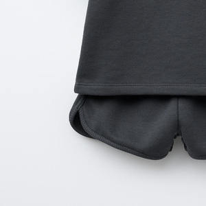 2025 haute qualité Logo personnalisé fille été short ensemble/coton ensemble court fille à manches courtes T-shirt et court deux pièces double ensemble - Product Image 5