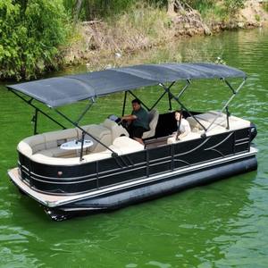 Catamarán de pontones con sistema de motor fuera de borda para deportes acuáticos, fiestas, rafting y drifting. - Product Image 1