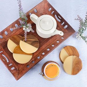 Beast Coaster Set Wood <b>Epoxy</b> Dining <b>Table</b> Mat Woven Jute Family Gatherings Weddings Christmas Decorations Special Occasions - Product Image 6