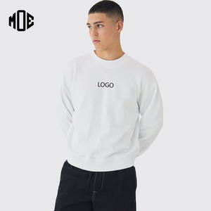 Custom Embroidered Screen Puff Print Oversized Crew Neck Sweatshirt Stylish Drop Shoulder Streetwear 100% Cotton <b>Hoodies</b> - Product Image 1