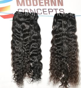 100% Extensions de cheveux ondulés naturels alignés sur les cuticules vierges indiennes sans produits chimiques Bundles de cheveux humains du temple bon marché Style droit - Product Image 6