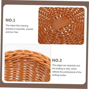 Cesta tejida hecha a mano, organizador de espacio interior con mimbre de imitación para decoración del hogar, almacenamiento de aperitivos hecho de bambú de mimbre - Product Image 3