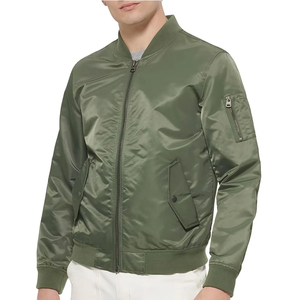 In Stock Men's Windproof Polyester/Cotton Bomber Jacket Casual Winter Wear Made in Pakistan Stand <b>Collar</b> Low Price for Adults - Product Image 6