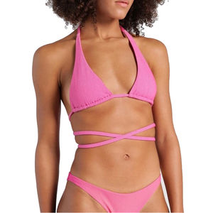 Bañador transpirable de 2 piezas con cuello Halter y borlas de encaje para mujer con logotipo personalizado de último estilo - Product Image 1