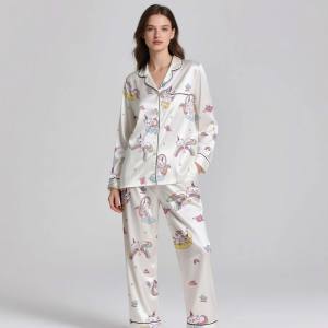 Custom Design <b>Women's</b> <b>Silk</b> Satin Luxury Breathable Pajama Sets Long Sleeve Summer Winter - Product Image 6