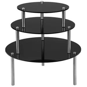 ที่ตั้งสำหรับเสิร์ฟพิซซ่าและของหวานทำจากโลหะสีดำเงาสมบูรณ์แบบสำหรับเครื่องใช้ในโรงแรมที่มีสไตล์และการจัดแสดงบนโต๊ะที่หรูหรา - Product Image 3