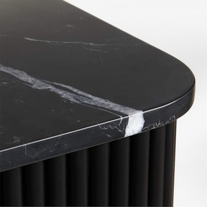 Mueble Bar de Madera de Mango Maciza con Acabado Fluted en Mármol Negro Nero Marquina Moderno Premium - Ecológico, Duradero y Multifuncional para Cocina - Product Image 2