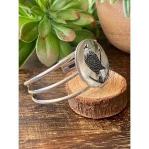 Bracelet manchette tendance Zuni fait main en pierres multiples et micro-incrustations en argent sterling - Product Image 3
