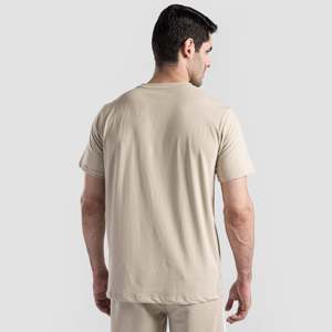 GA Cartel Custom Logo Embroidered Tee in Beige Compressed 200g and 240g Cotton/<b>Bamboo</b> Fiber <b>Screen</b> Print Design - Product Image 2