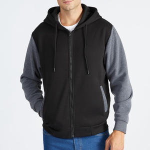 <b>Mens</b> Workout <b>Zip</b> Up Hoodies With Custom Logo Embroidery Tag Label Printing And Personalization For Team Or Athletic Wear - Product Image 2