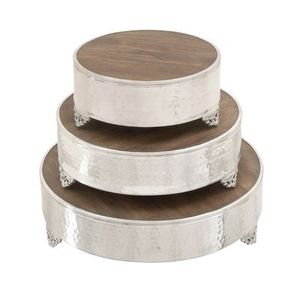 แท่นวางเค้กอะลูมิเนียม3ชั้นดีไซน์ล่าสุดสำหรับตกแต่งงานเลี้ยงวันเกิดชุบนิกเกิลอะลูมิเนียมไม่เหมือนใครและชุบเค้ก - Product Image 4