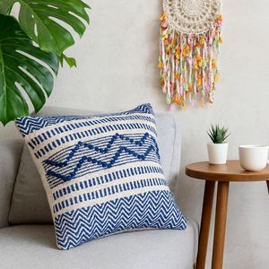 ปลอกหมอนอิงผ้าทอสีเทาขนาด45X45ซม. ดีไซน์ใหม่สี่เหลี่ยมผ้าฝ้ายธรรมชาติสไตล์ใหม่สำหรับใช้ในบ้านและโรงแรม - Product Image 1