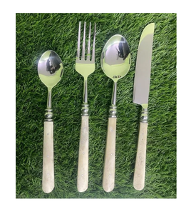 Juego de cubiertos de utensilios forjados a mano de lujo de 4 vajilla de diseño elegante pulida para restaurantes y hoteles - Product Image 5