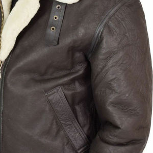 Veste d'hiver en fourrure de cuir de vachette véritable sur mesure à la mode pour hommes veste de moto en cuir de haute qualité - Product Image 5