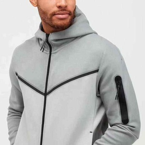 Venta al por mayor 100% algodón de talla grande ligero transpirable cremallera gris chándales pantalón con paneles nueva moda para hombres - Product Image 3