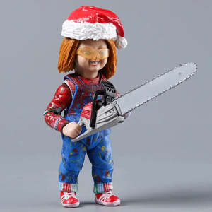 Nouvelle figurine d'horreur Chucky avec tronçonneuse, personnage de dessin animé, accessoire d'anime, figurine décorative en résine plastique en boîte - Product Image 5