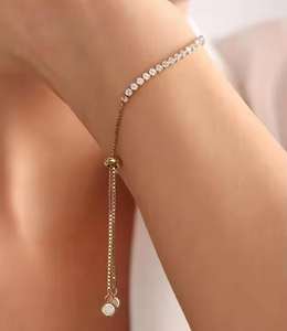 4x6mm 8 "Tenis VVS Moissanite diamante tenis enlace pulsera paso diamante probador redondo brillante corte chapado en oro 925 joyería fina - Product Image 3