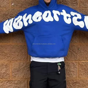 เสื้อฮู้ดปักลายสำหรับผู้ชายเสื้อสวมหัวแนวสตรีทโอเวอร์ไซส์ - Product Image 2