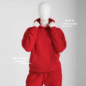 Sweat à capuche surdimensionné en polaire 360GSM de couleur unie, sweat-shirt à épaules tombantes, sweat à capuche d'hiver pour homme avec balles anti-stress - Product Image 1