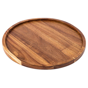 Bandeja decorativa de madera de acacia Bandeja redonda de madera para cocina Bandeja de pizza Mesa de centro Decoración para el hogar Utensilios de cocina - Product Image 1